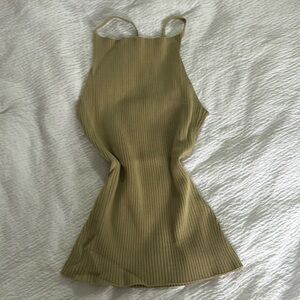 Zara Green Ribbed Fitted Camisole